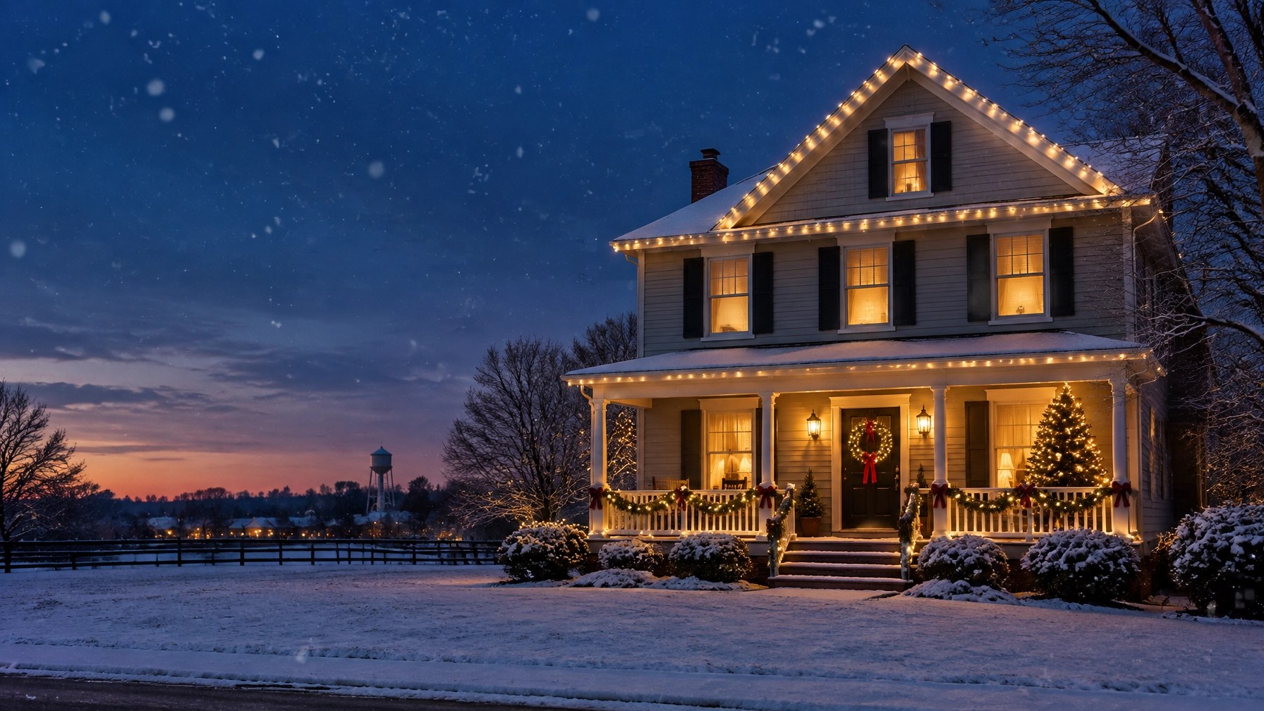 Indiana home decorated for the holidays